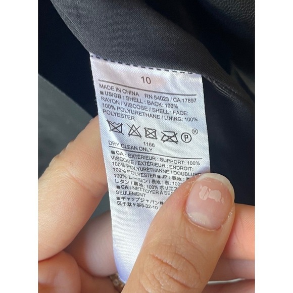 Banana Republic Black Faux Leather Skirt Size 10 Indie Fairy Grunge Whimsigoth - Picture 8 of 9